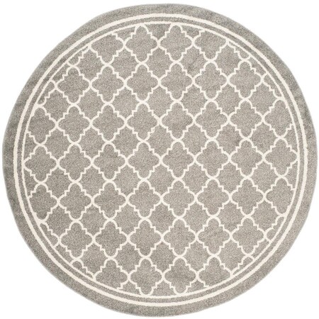 Safavieh 8 x 8 ft. Amherst Round Power Loomed Rug; Dark Grey & Beige AMT422R-8R